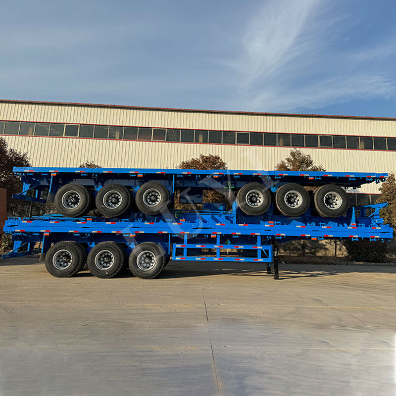 Three-axle flatbed semi-traile