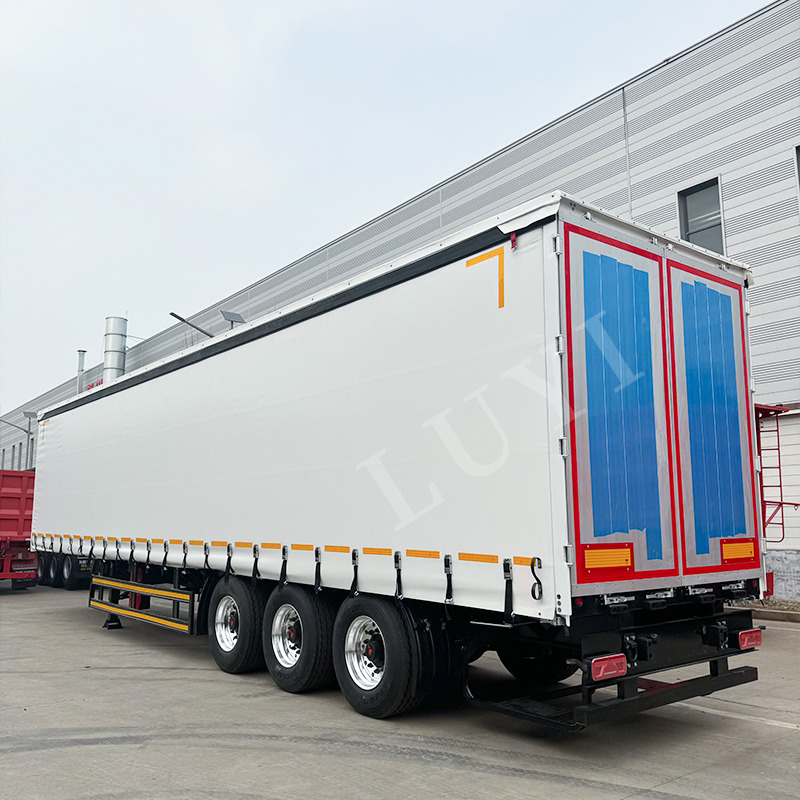 3 axle side curtain trailer   3-axle con