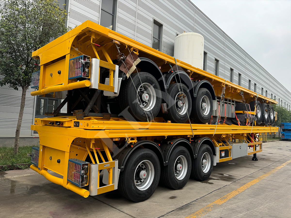 3 axle 40 ft flatbed semi trailer will be shipped to Saudi Arabia