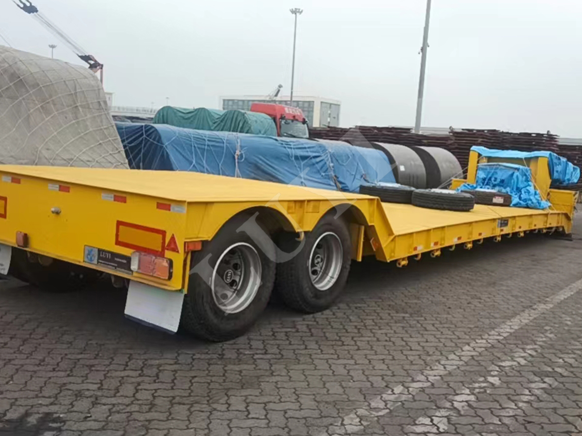 2 axle removable gooseneck lowbed semi trailer sent to Philippines