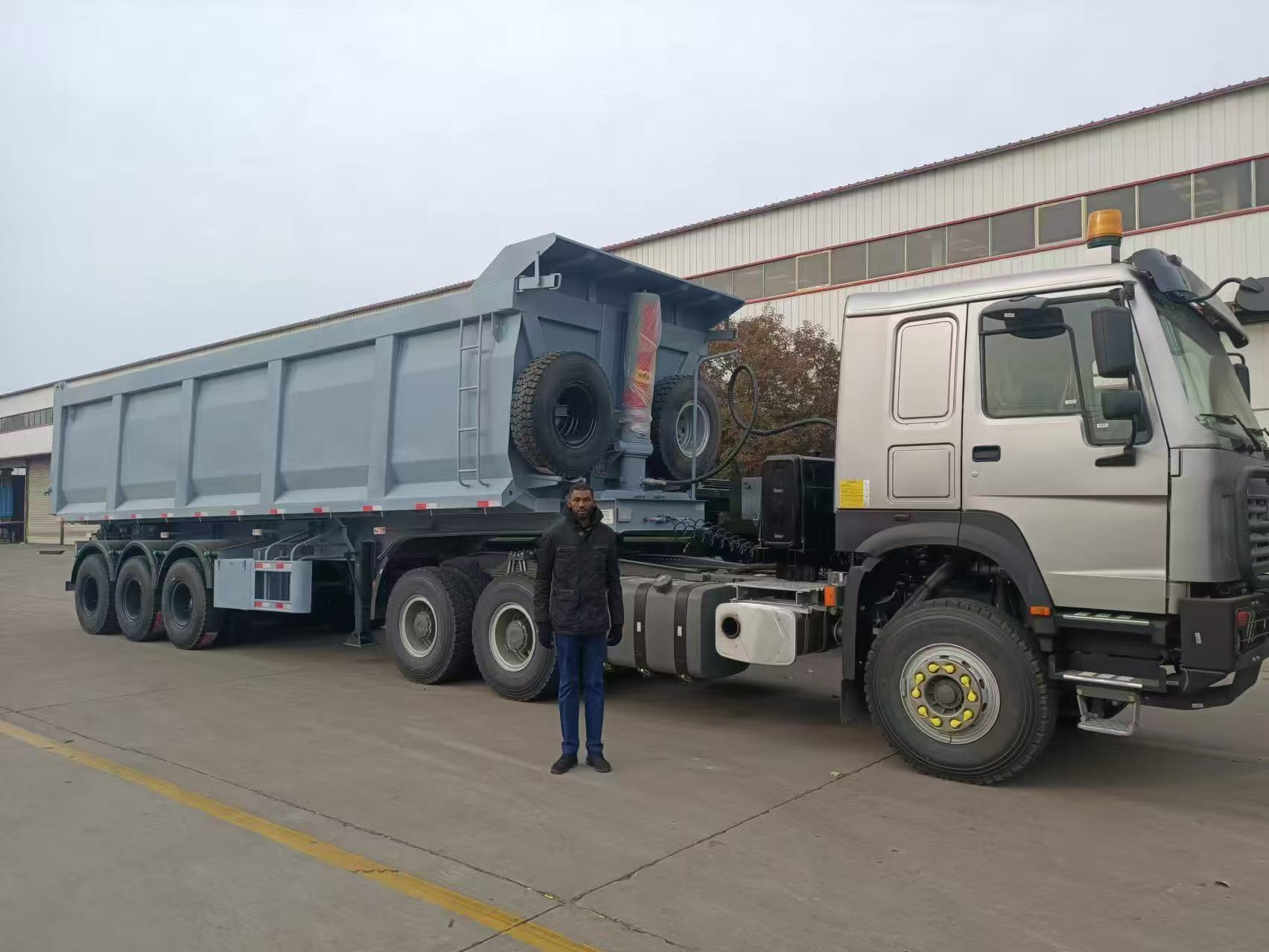 Gabonese Customers Come To LUYI to Buy 3 Axle dump Semi Trailer