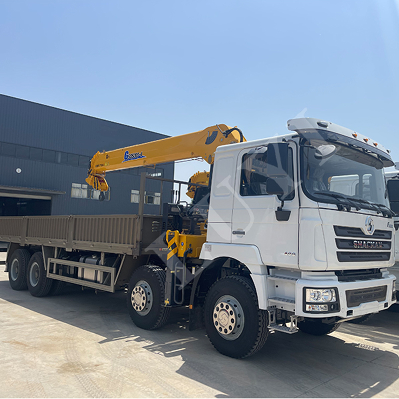 Shacman H3000s L3000 340 HP Cargo Truck With Straight Arm Crane