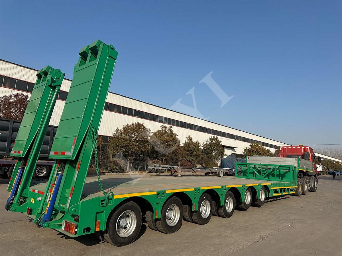 6 axle lowbed semi trailer with wooden floor sent to Kazakhstan