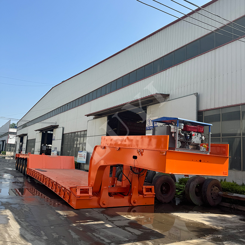 5 axle detachable gooseneck lowbed semi trailer transport 120ton last axle can be  lifted and folded