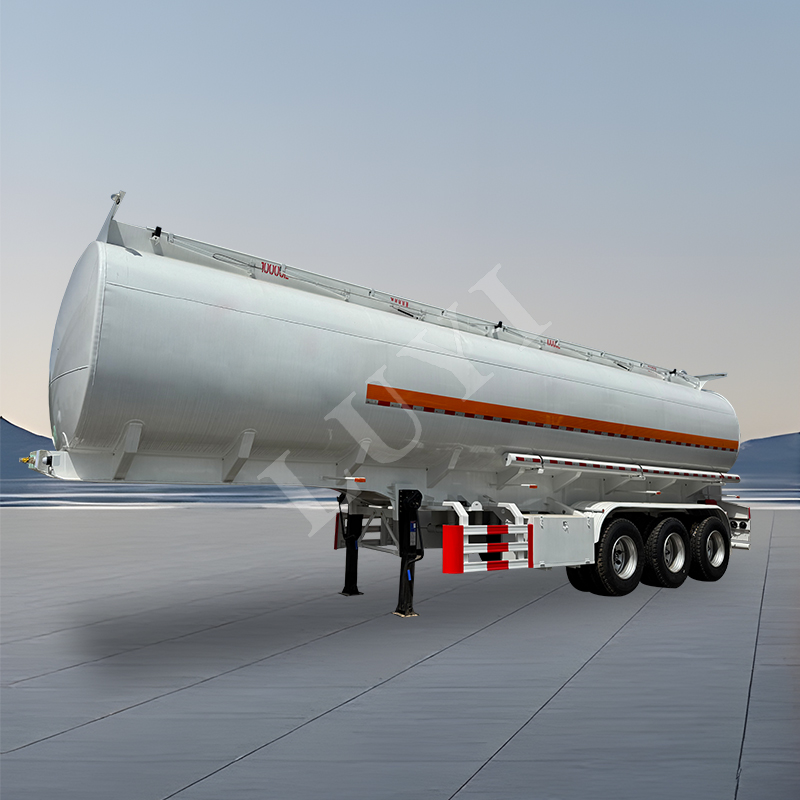 45000 liter 3 axle 5 bin carbon steel fuel tank semi trailer send to Uganda