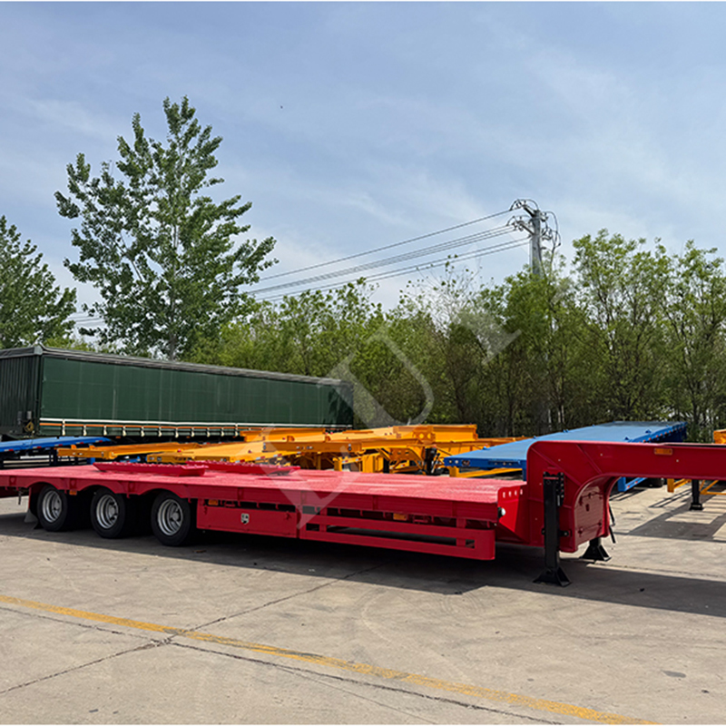 11 meter 3 axle lowbed semi trailer transport 30-60 ton customizable 6-year warranty
