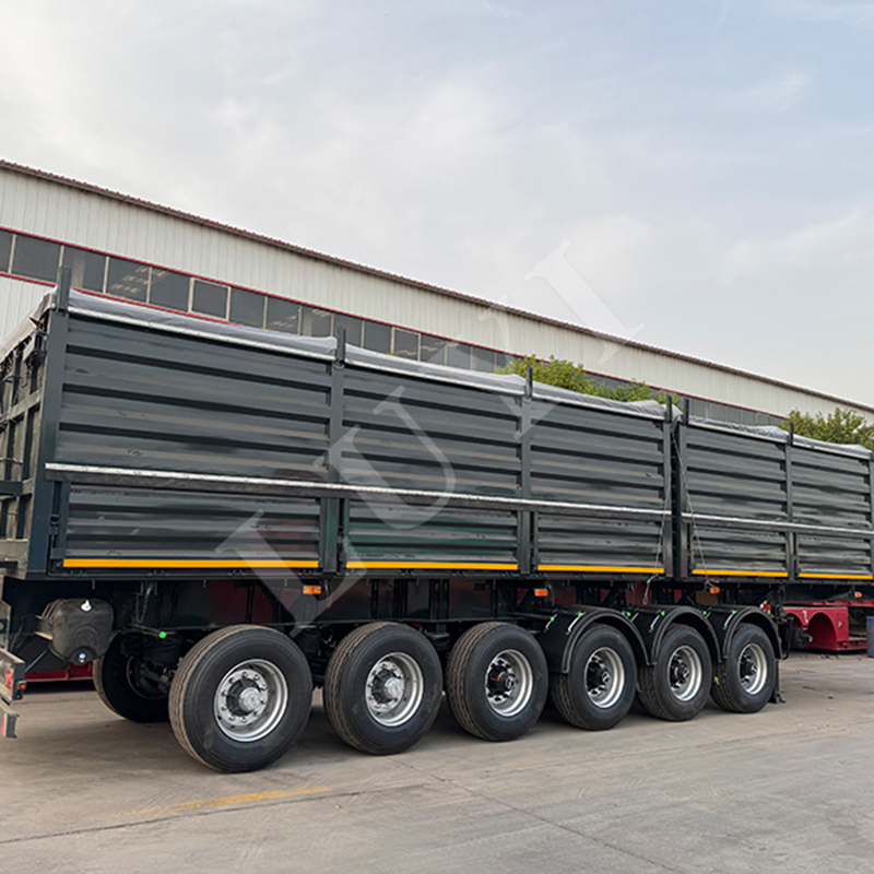 Russian 6-axle sidewall semi-trailer transport 100 ton with air suspension