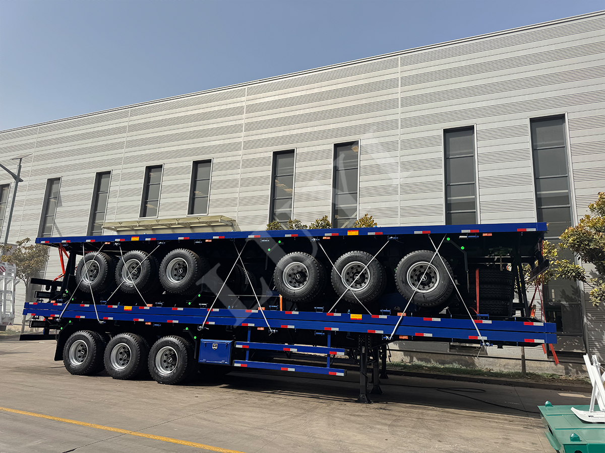 3 axles flatbed semi trailer sent to Guinea