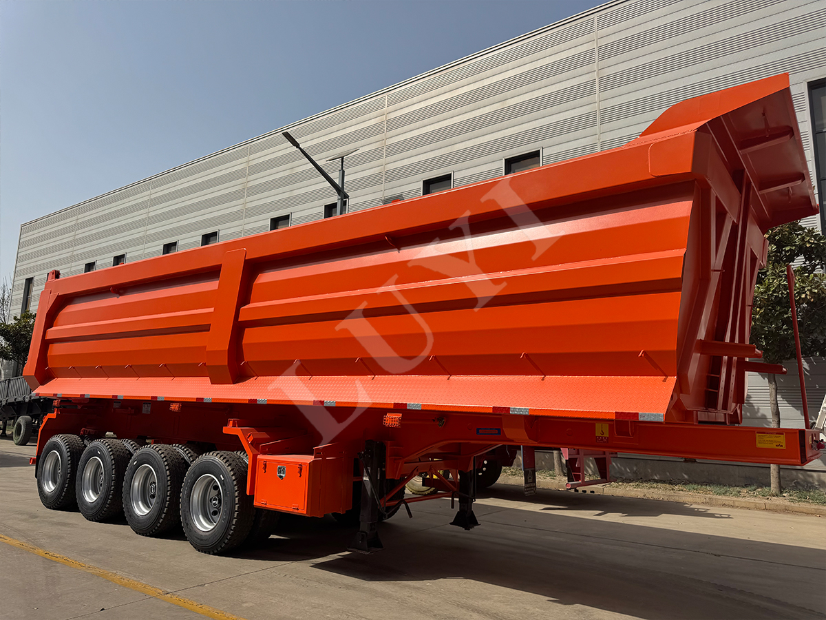 4 axle rear-tipping semi trailer shipped to Africa