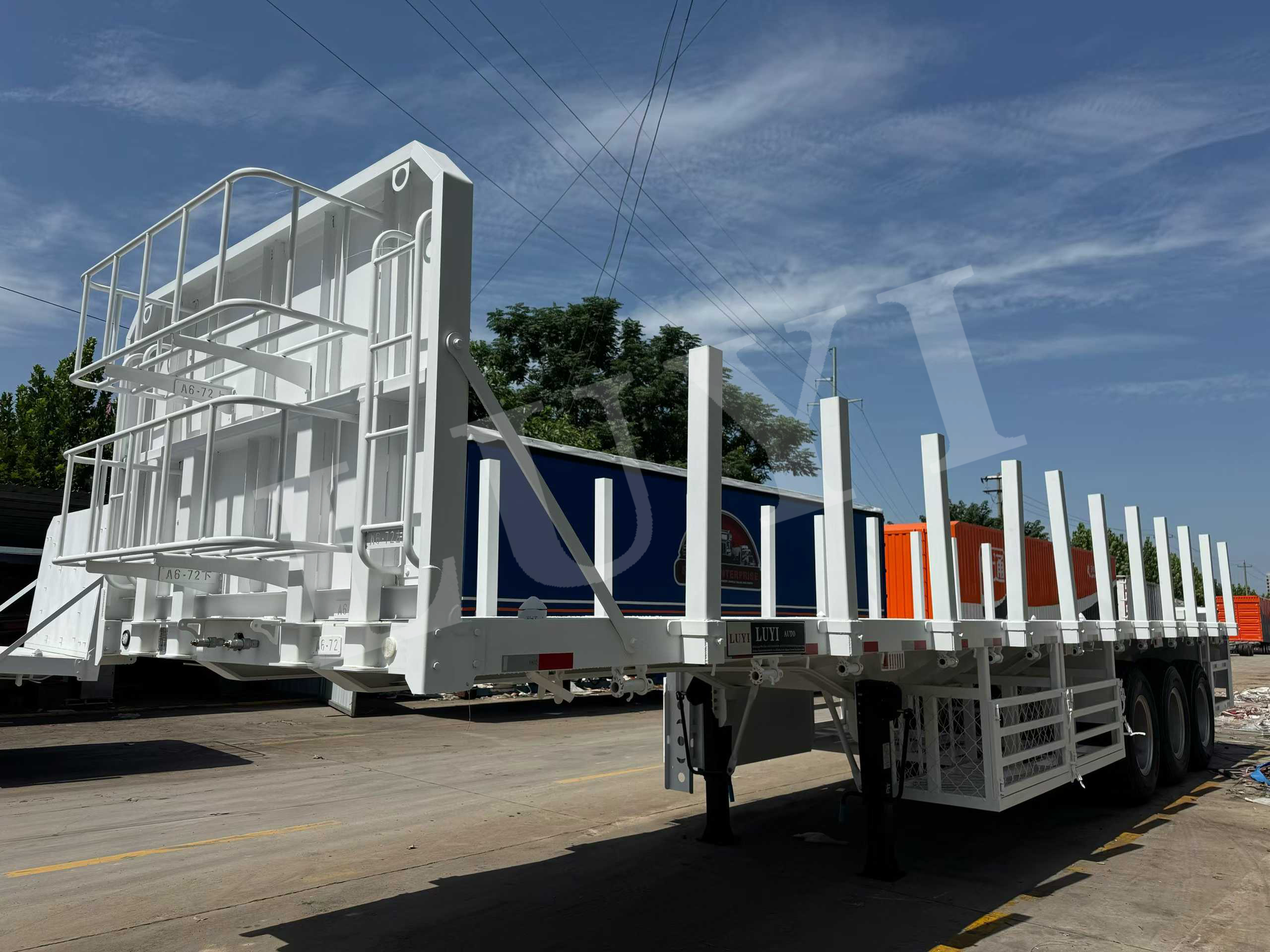 Three axle flatbed semi traile