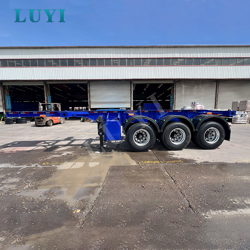 3-axis blue frame flatbed semi