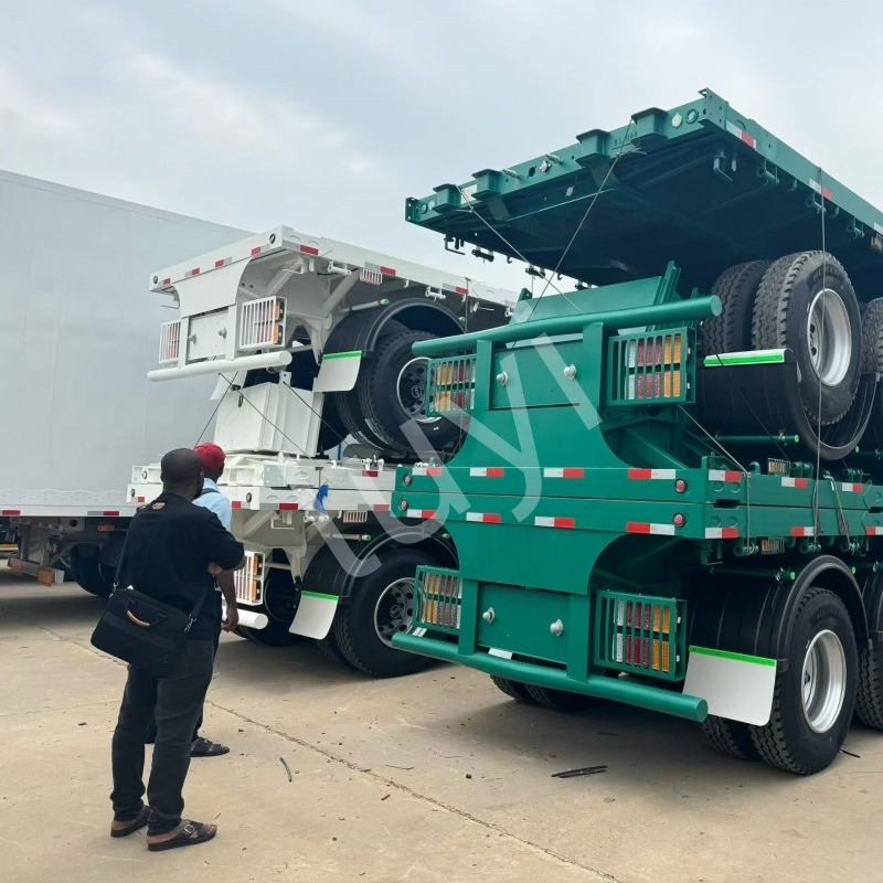 Nigerian client visits & orders 4-axle 80-ton flatbed semi-trailer